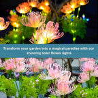 Solar Garden Lights, Solar Flowers Lights with Glowing Flowers & Stems, Upgraded Solar Panel, Outdoor Lights for Garden Decoration,Yard Decor and Gift for Mother (2 Pack)