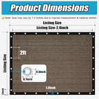 Amagenix 90% Sun Shade Cloth with Grommets, 8' x 10' Pergola Replacement Shade Cover Canopy Privacy Screen for Outdoor Patio Garden, Mocha (We Customized)