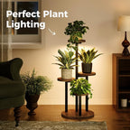 Bamworld Plant Stand with Grow Lights Indoor Plant Stand Tall Metal Wood Plant Shelf Outdoor Corner Plant Stands Indoor Plant Table Rack 5 Tier Tier Plant Stand Garden Accessories for Living Room Balcony Patio