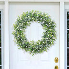Artificial Plants Greenery Garland, 2 Pack, 6 Ft Each, White Flowers