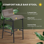 Bar Set, 3 Piece Round Pub Table with 2 Mesh Bar Chairs, Modern Style