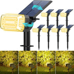 102 LEDs Solar Spot Lights Outdoor Waterproof IP65, [ 4 Modes/8 Pack] Solar Spotlights, Adjustable Light & Panel Landscape Flood Powered Lights for Yard Garden Pathway Wall Tree(Warm White)