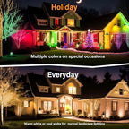5W RGBW Landscape Lights, 16 Color Changing Spotlight 110V 120V Outdoor Landscape Lighting with Remote for Yard Garden Pathway(2 Pack with Base and Stake)