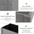 SoliWood Set of 2 Raised Garden Bed with Legs, 31x16x31'', Outdoor Wood Elevated Planter Box, Grey Cedar, Thick Legs, w/Liner