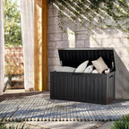 80 Gallon Resin Deck Box, Waterproof Outdoor Storage Box - Image 7