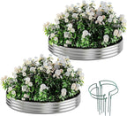 Galvanized Metal Planter Raised Garden Bed Kit for Gardening Outdoor Garden Box Raised Flower Bed 2PC Metal 2X2X1FT