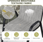 UDPATIO Patio Chairs Set of 8, Stackable Outdoor Dining Chairs with High Back, Breathable Textilene Fabric Outdoor Chair All Weather, 350LBS Capacity for Garden, Backyard (Light Grey)