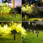 Boajuna Solar Spot Light Outdoor, Solar Landscape Spotlight Waterproof Security Wall Lamp Lights for Patio Yard Lawn Driveway Trees Flags Christmas Decor