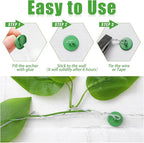 WILLBOND Plant Anchor Kit, 80 Pcs Vine Anchors 5 Pack Silicone Adhesive Sealant Garden Tie Tape Metal Wire Wire Cutters for Spring Trellis Vine and Stucco Brick Wall Climbing Plants Supplies(Green)
