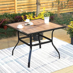 Outdoor Patio Square Dining Table, All Weather Wrought Iron Black Outdoor Table - Image 7