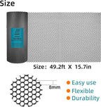 Black Polyethylene Decorative Fence Netting, 15.7 in x 49.2 ft Roll