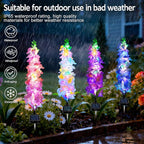 Solar Garden Lights, Delphinium Flowers 2 Pack 40 LEDs, Waterproof Outdoor Lights Two Lighting Modes for Wedding Party Garden Yard Patio Lawn Decor and Gift for Mother