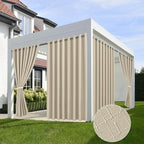 HolidayIdeas 4 Panels Linen Outdoor Curtains by HolidayIdeas
