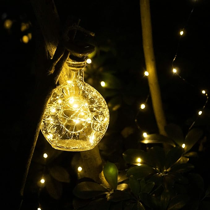 String Lights for Wine Bottles, 20 LEDs, Warm White, Waterproof