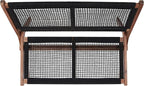 SAFAVIEH Outdoor Collection Kobina Natural Acacia Wood/Black Rope Foldable Bench