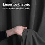 Easy-Going Linen Look Outdoor Curtains Waterproof Windproof Porch Curtains, Soft Thicken Outdoor Privacy Curtains for Patio, Gazebo, Grommet Top and Tab Bottom Drape, 1 Panel, 110x96 inch, Black