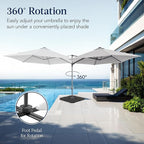 Best Choice Products 10ft Offset Cantilever Hanging Market Patio Umbrella, Smooth 360° Rotation, 8 Sturdy Ribs, Easy Adjustment - Fog Gray
