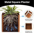 Corten Steel Planter Box 26" L x 26" W x 26" H,Large Metal Square Planter for Outdoor Plants,Metal Cube Flower Pot with Drainage Hole for Porch Hotel Patio Yard
