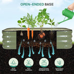 3 in 1 Galvanized Raised Garden Bed - 4x2x1ft (2Packs) Modular Planter Box Outdoor | Metal Raised Bed Kit with Bracing Rods for Gardening Vegetables Flowers Fruits Herbs (Green)