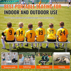 VEVOR Plastic Folding Bench, 6ft Portable Folding Bench, Smooth High Density Polyethylene Waterproof Outdoor Bench, Picnic Camping Table with Handle for Garden Soccer Playtime, White (1 Pack)