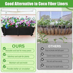 Riare 4 Pack 24 Inch Black Fabric Window Box Liners- Felt Square Trough Planter Basket Liners Replacement, Non-Woven Hanging Flower Plant Box Liner for Outdoor Plants Garden Fence- Avoid Birds Nesting