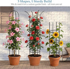 100% Metal 6.6ft Obelisk Trellis for Climbing Plants Outdoor 2PK, Garden Tower Trellis for Potted Plants Indoor with Twist Tie and Butterflies, Plant Support for Clematis Tomato Cucumber