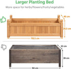 Yaheetech 43.5″ L × 16″ W × 14″ H Wooden Raised Garden Bed, Horticulture Rectangular Garden Planter Outdoor, Raised Planter Box for Patio/Yard/Greenhouse Vegetable/Flower/Herbs, Light Brown,2pcs