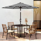 AreShark 7.5FT Patio Umbrella Table Market Umbrella with 6 Sturdy Ribs, Button Tilt/Crank, Heavy-Duty Outdoor Umbrellas for Pool, Deck, Garden and Backyard, Black & White Stripe
