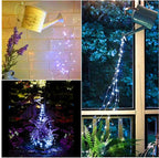 ZNYCYE Solar Waterfall Fairy Bunch Lights Outdoor Waterproof 200LEDs 8 Modes Watering Can Light (NO CAN), Solar Powered String Lights Firefly Vine Garden Decorations Gardening Gifts for Mom