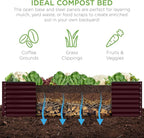Best Choice Products 8x4x2ft Outdoor Metal Raised Garden Bed, Deep Root Planter Box for Vegetables, Herbs & Flowers, 478-Gallon Capacity, 100% Non Toxic Materials - Burgundy
