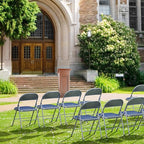 VINGLI 20 Pack Folding Chairs with Padded Seats, Metal Frame with Pu Leather Seat & Back, Capacity 350 lbs, Blue