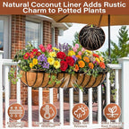 Legigo 4PCS 36 Inch Natural Trough Coco Coir Liners Planters Replacement, Pre-Formed Window Basket Coconut Coir Fiber Liner for Garden Window Flower Box Pots, Fence Trough Planter, Wall Planter Basket