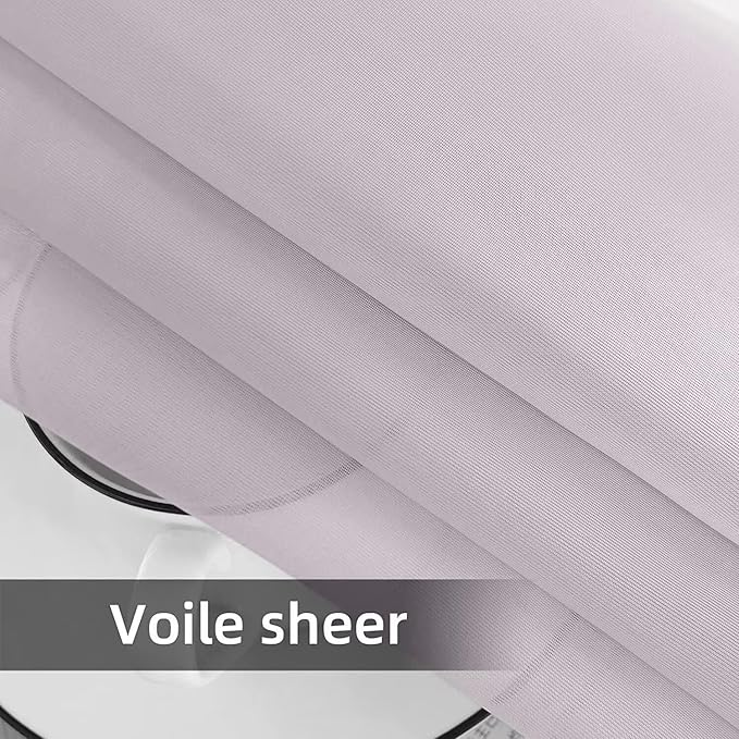 SpaceDresser Waterproof Outdoor Sheer Curtains for Patio - 2 Panels Rod Pocket Indoor Voile Sheer Curtain for Living Room,52W x 120L inch,Silver Grey