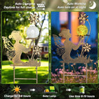 HONGLAND Solar Lights Fairy Garden Decor for Outside,Fairy Figurine Decorative Stake Housewarming Gifts for Patio Lawn Yard Pathway Outdoor Decor-Unique Valentines Day Gifts for Women Mom Grandma