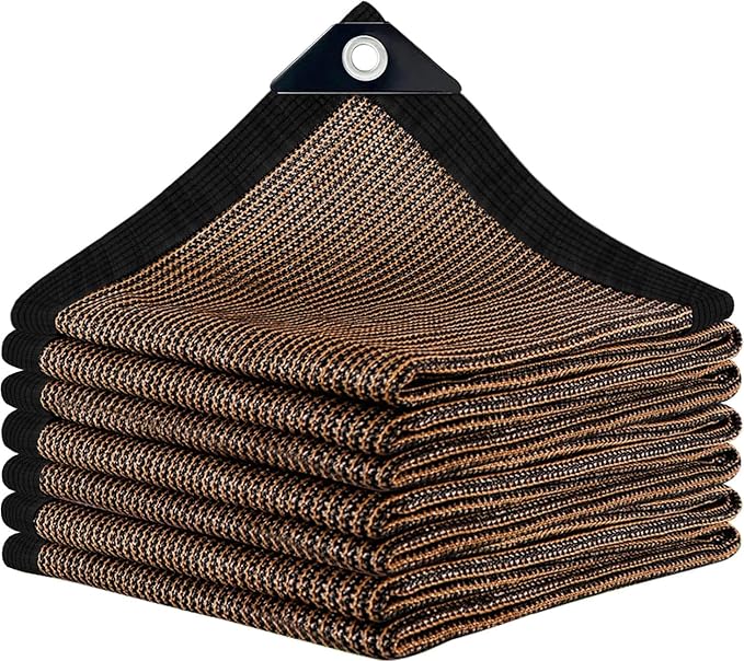Sun Shade Cloth with Grommets – Mocha-12x12FT