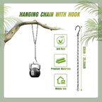 XDW-GIFTS 4-Pack 25.5 Inch Hanging Chain with Hooks for Hanging Bird Feeders, Birdbaths, Planters, Lanterns, Wind Chimes, Baskets, Billboards, Decorative Ornaments, Outdoor Indoor Use (Black)