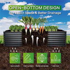 GARDMAX 8x4x2FT Galvanized Raised Garden Bed Kit, Metal Planter Boxes Outdoor with Easy Assembly, Large Garden Bed for Vegetables, Fruits, Flower, Herbs Rectangle Dark Gray