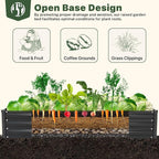 DTIG Galvanized Raised Garden Bed with Trellis, 6×3×1 FT 2 Pack Outdoor Garden Bed, Upgraded 4×3 Support, Black