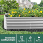 Land Guard 2 Pack 8×4×2ft Galvanized Raised Garden Bed Kit, Galvanized Planter Raised Garden Boxes Outdoor, Large Metal Raised Garden Beds for Vegetables (Silver)