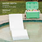 Classic White-Blue - in-Pool Chaise Set – Includes Two Chaises, Two Headrest Pillows, and One Poolside Table – for Ledges Up to 9” - Aqua Outdoors