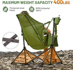 TIMBER RIDGE Hammock Camping Chair, Oversized Swinging Hammock Chair with Adjustable Back and Seat for Outdoor Lawn, Sports, Supports 400lbs, Green