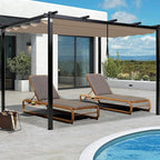 10' X 10' Pergola Shade Cover for Outdoor Retractable Durable Fabric Canopy Replacement Top Only, Sun Shade for Outside (Beige)