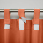 Exclusive Home Cabana Solid Indoor/Outdoor Light Filtering Hook-and-Loop Tab Top Curtain Panel Pair, 54"x108", Mecca Orange