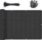 SUNNY GUARD Customized 3.3'x28' Black Balcony Privacy Screen, 90% Shade by SUNNYGUARD