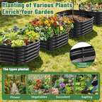 Hexagon Raised Garden Bed, 48 Inch Diagonal & 16.5 Inch Tall, Galvanized Steel Planter Box with Wave-Shaped Metal Panels for Outdoor Flower,Tree,Herb & Vegetable Garden (Black, 4FT X 1.5FT)