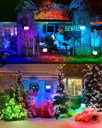 HIBOITEC Solar Spot Lights Outdoor Color Changing 59LED Landscape Lighting Solar Powered Uplights Waterproof Dusk to Dawn for Christmas Decorations Garden Yard Outdoor 8 Packs Multicolor