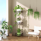 Plant Stand, Heavy Duty Metal Plant Stand Indoor Outdoor, Tall 3 Tiers Plant Shelf for Multiple Plants Pots, Flower Pot Stand for Home, Patio & Garden, Brushed Copper