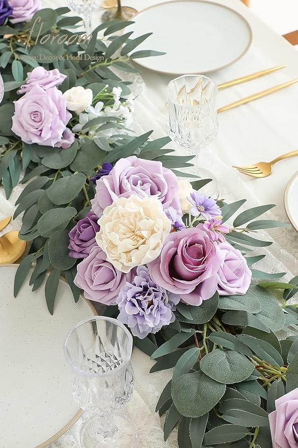 Artificial Flower Garland 6ft Lilac Eucalyptus Willow Vine