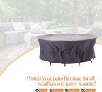 WJ-X3 Ripstop 84 Round Patio Table Cover, Waterproof, UV Resistant, Anti-Fading - Image 6