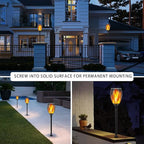 Torches with 96 LED Flickering Flames, IP65 Solar Powered, 2 Pack